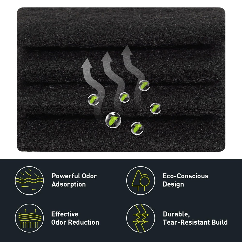 EKO Trash Can Odor Filter Refills for and Refill Pack, Black