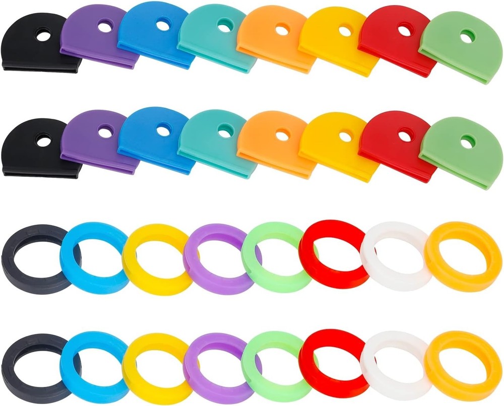 Colorful 32-Pack Key Identifier Covers - Two Styles for Easy Key Management!