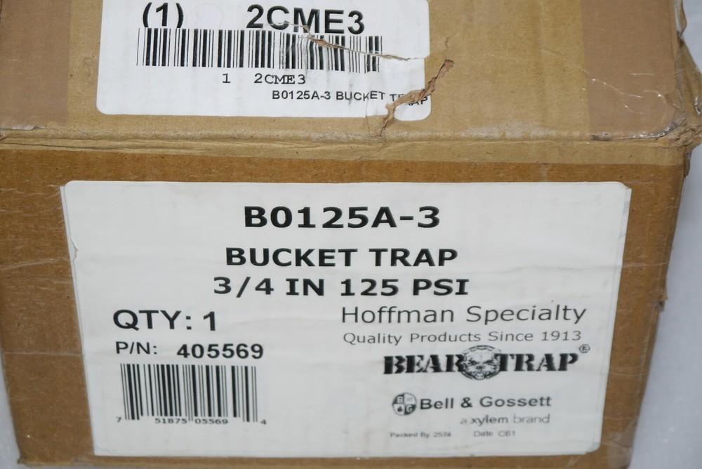 XYLEM BELL & GOSSETT B0125A-3 405569 BUCKET STEAM TRAP 3/4" 125PSI HOFFMAN NEW
