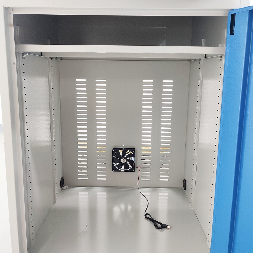 1 PC Blue Industrial Mobile Security Computer Cabinet 63 in H