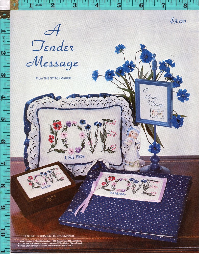 "A Tender Message" ©1982 The Stitchmaker Needlecraft Chart Pattern Leaflet