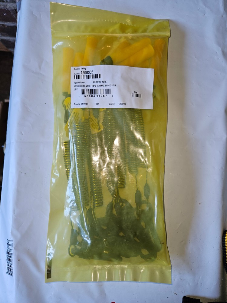 *10 PACK* PYTHON SAFETY FL-QS-PCOIL-10PK QUICK SPIN PEN LANYARD