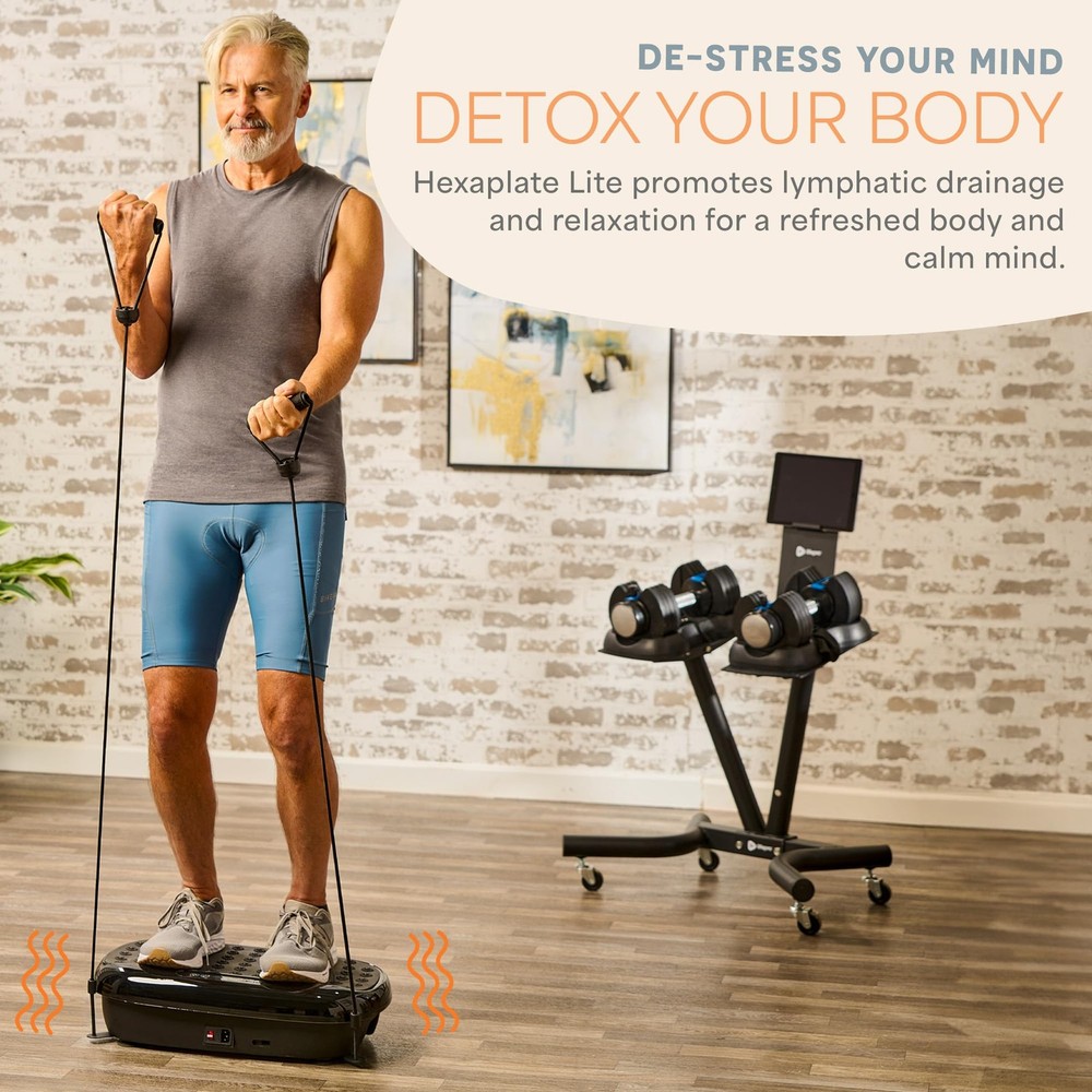 HexaPlate Lite Vibration Plate Exercise Machine with Magnetic Acupoints - Ful...