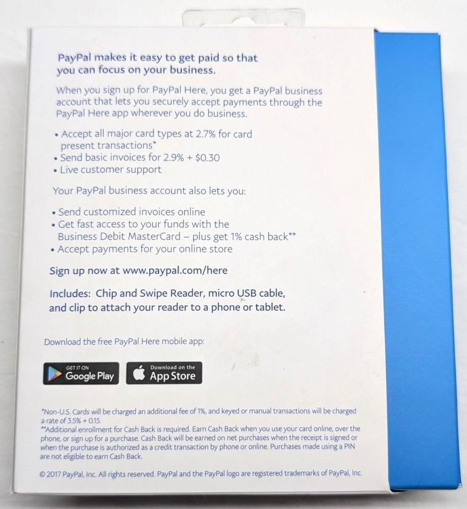 PayPal HERE Chip & Swipe Reader Mobile Card Processor 2017 Version