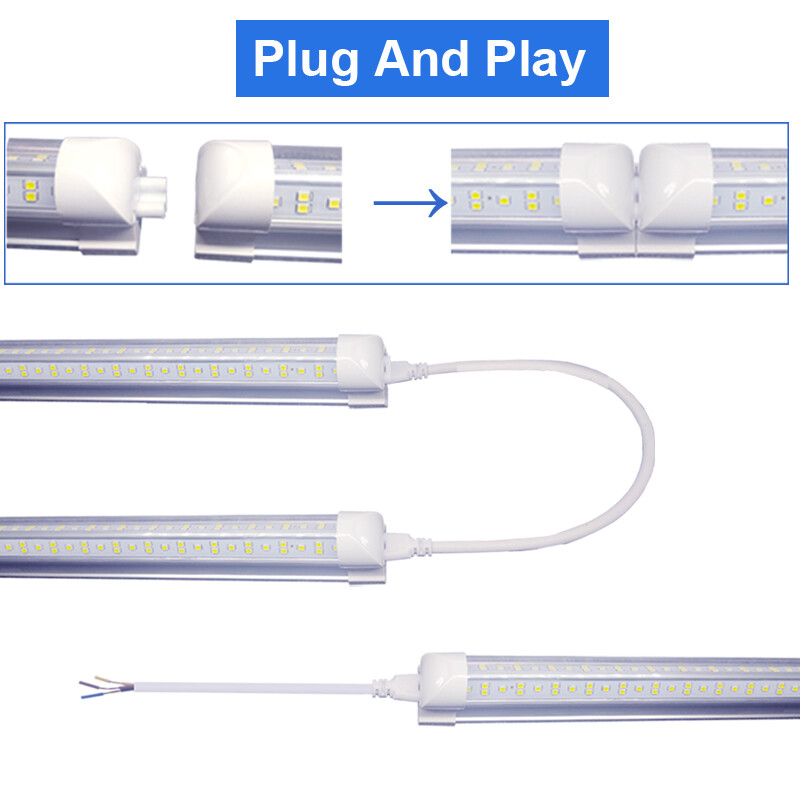 25 Pack 8 Foot LED Shop Light Fixture 8FT T8 LED Tube Light 8' 100W Garage Light