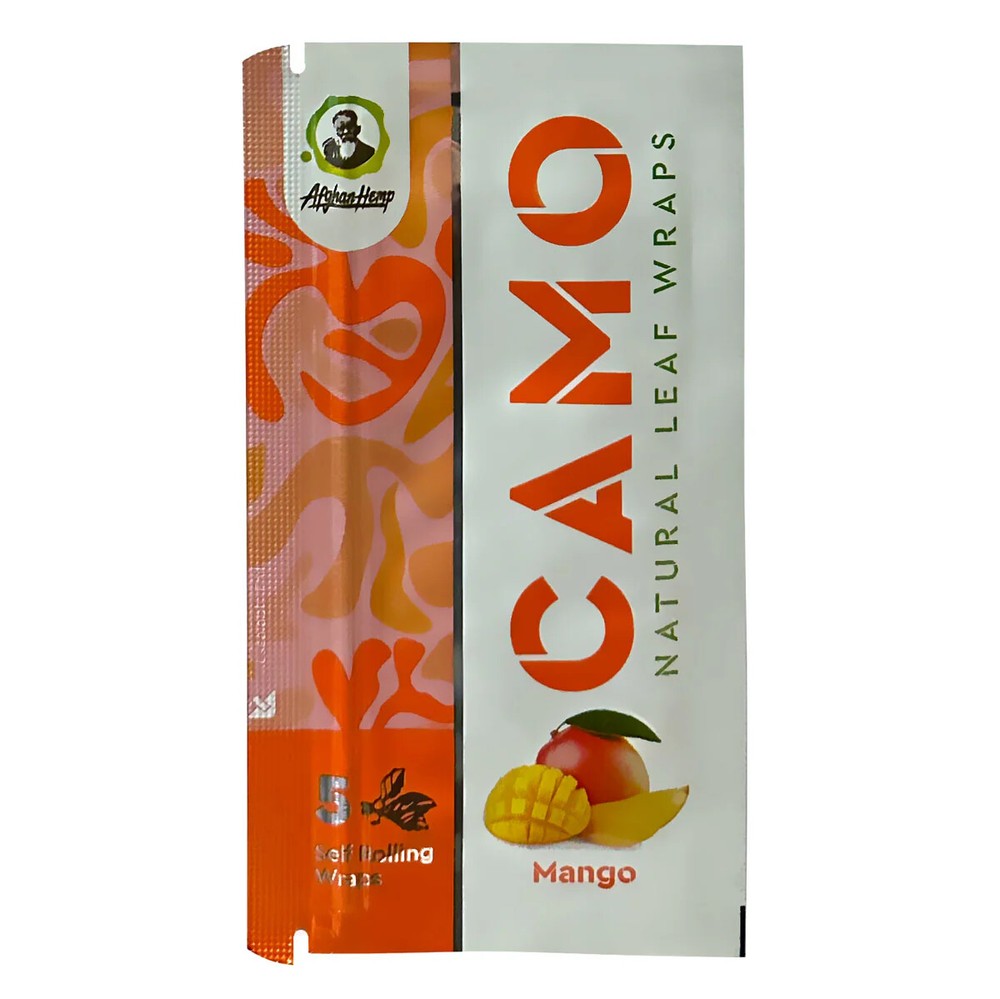 Camo Wraps Natural Leaf Mango Wraps (5 Sheets) - 1 Pouch