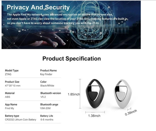 ZTAG AIR ANTI-THEFT TRACKER IOS - WHITE - Scratch & Dent