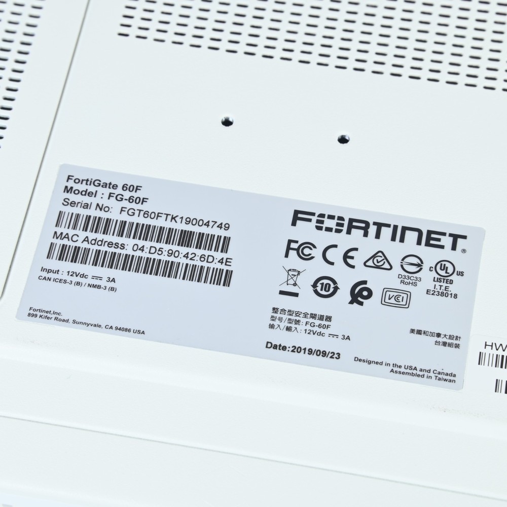 【Select License Duration】 Fortinet FG-60F Fortigate-60F Network Security Working