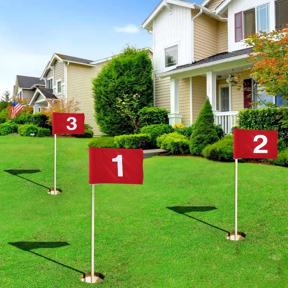 Durable Numbered Golf Flags - 4PCS 15x22cm Training Flags for Skill Improvement