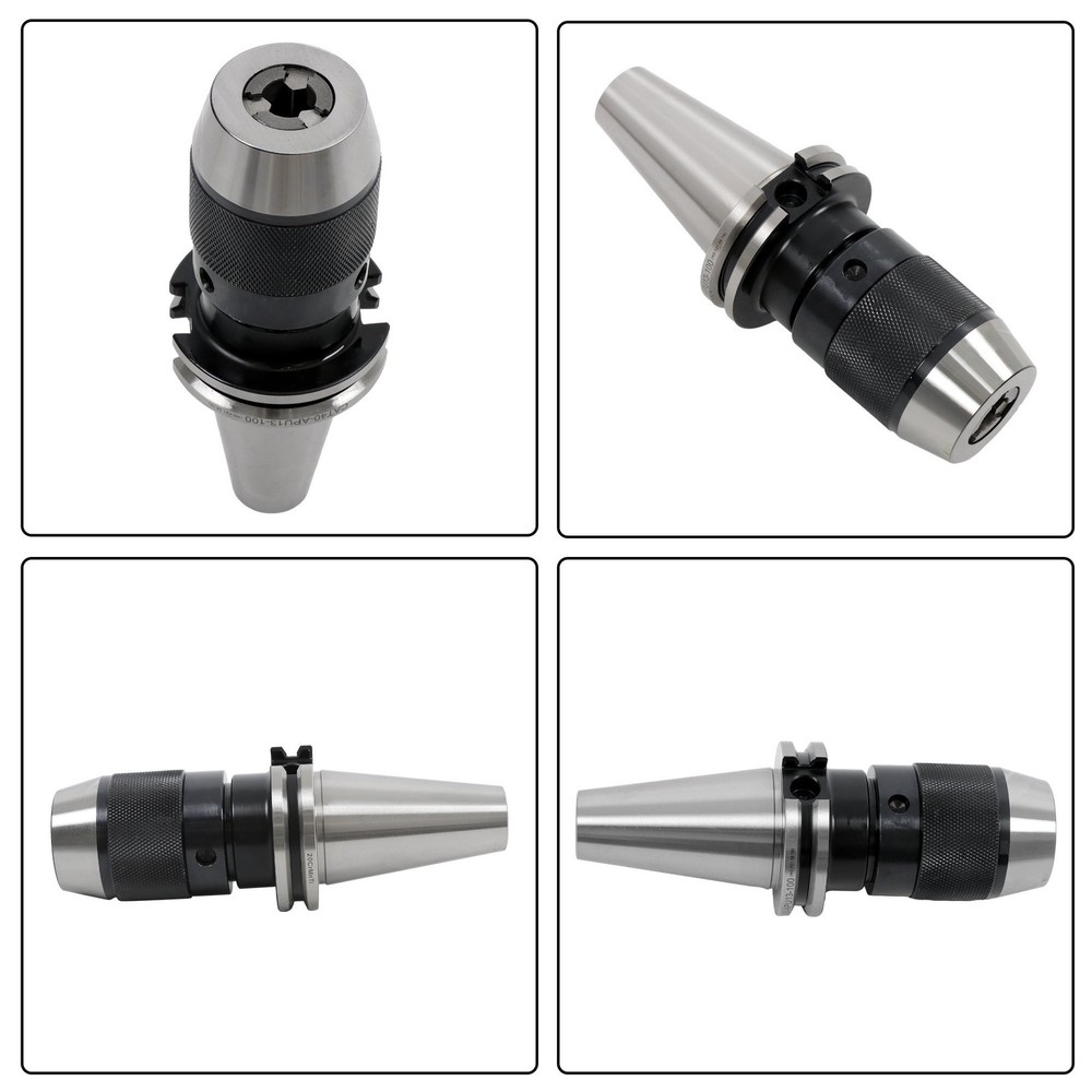 CAT40 Precision Dual Contact Chuck 1/2" Keyless With Solid Shank