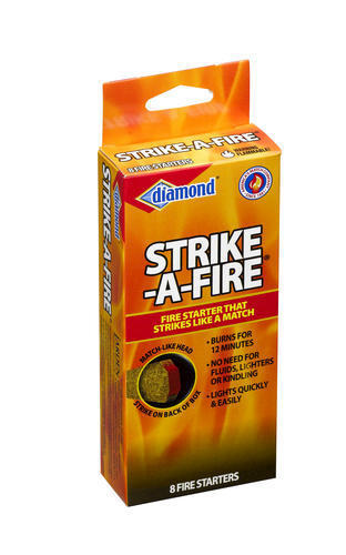 8 pack Diamond Strike-A-Fire Starter Match Sticks Firestarter Logs 12min. Burn