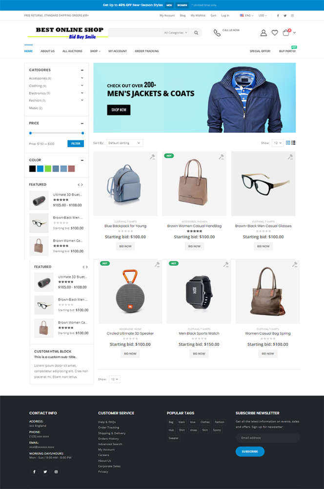 Professional Multi-Vendor / Best Auctions Website + Free Hosting / Setup