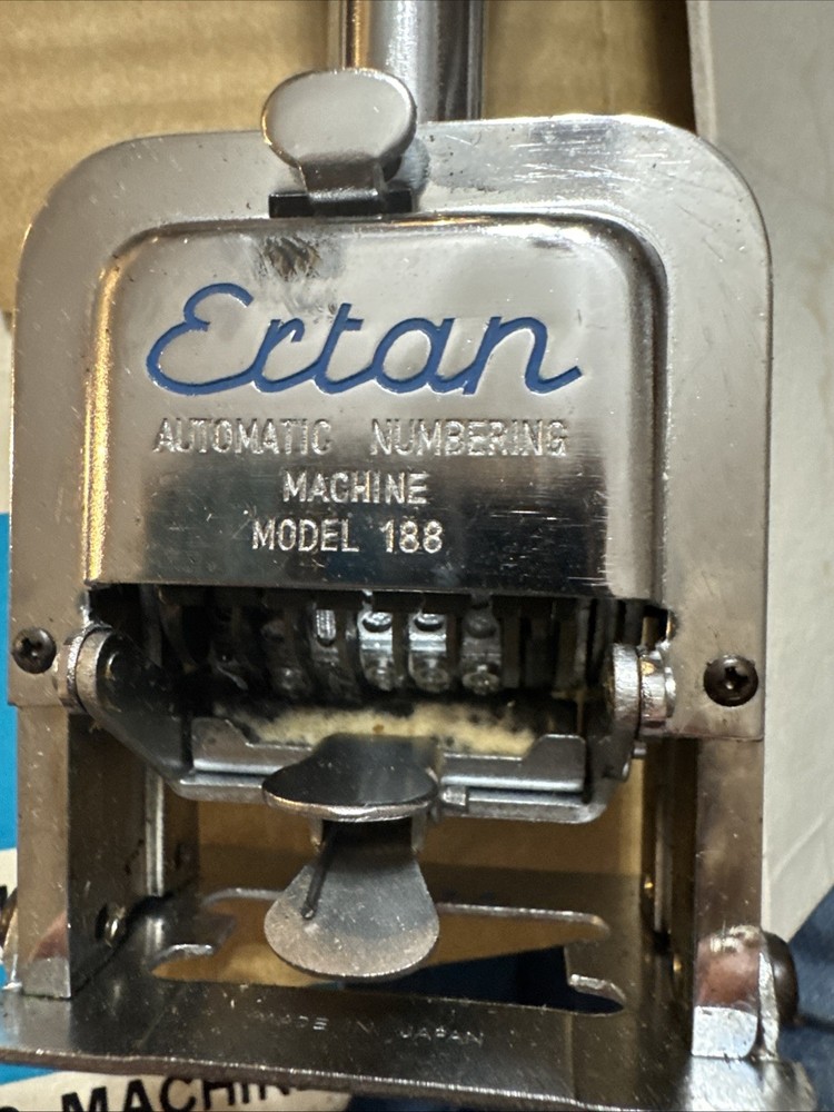 Vintage Ectan Model 188 Automatic Numbering Machine 6 Digit Germany