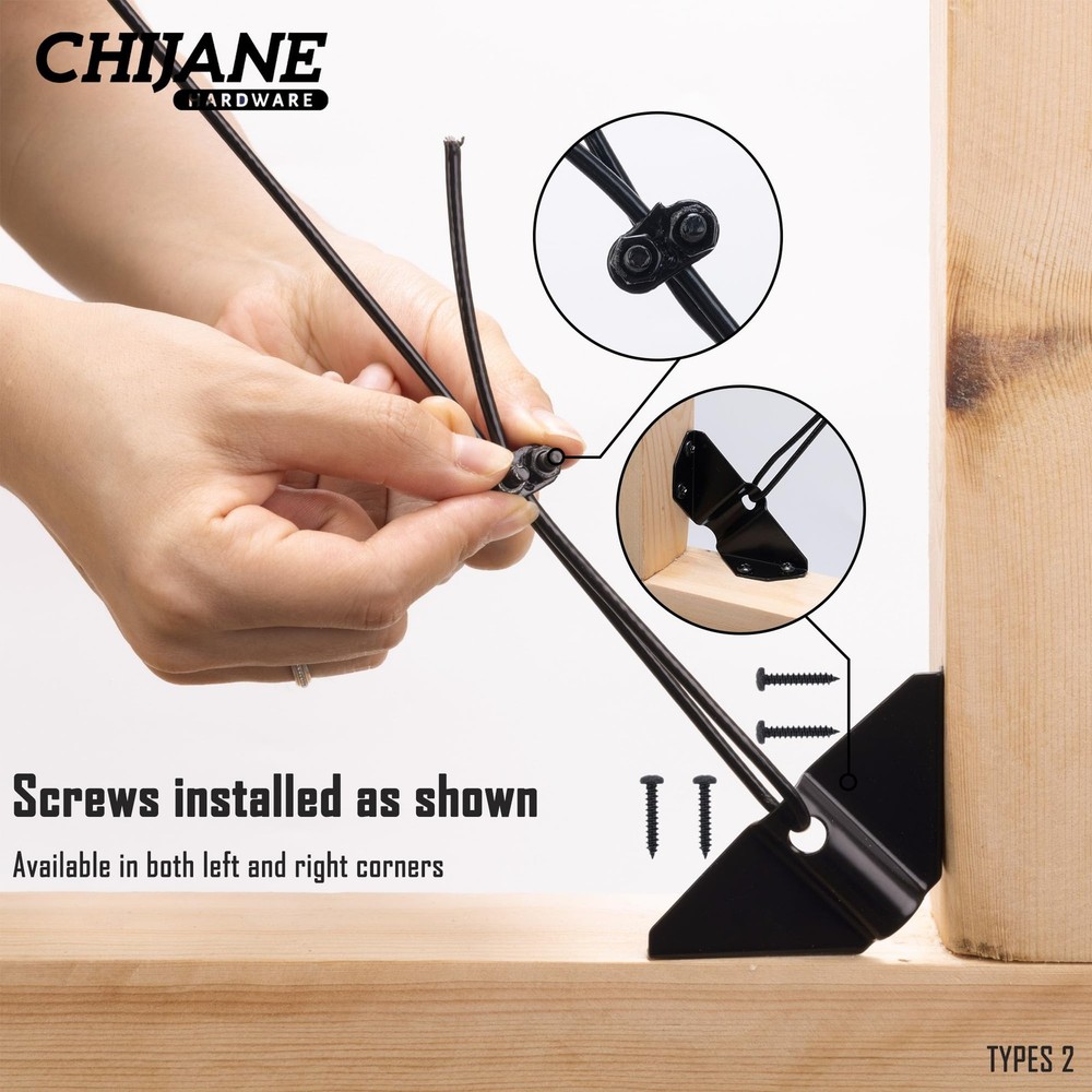 CHIJANE Durable Anti Sag Gate Kit Hardware Support Cable Set for Black