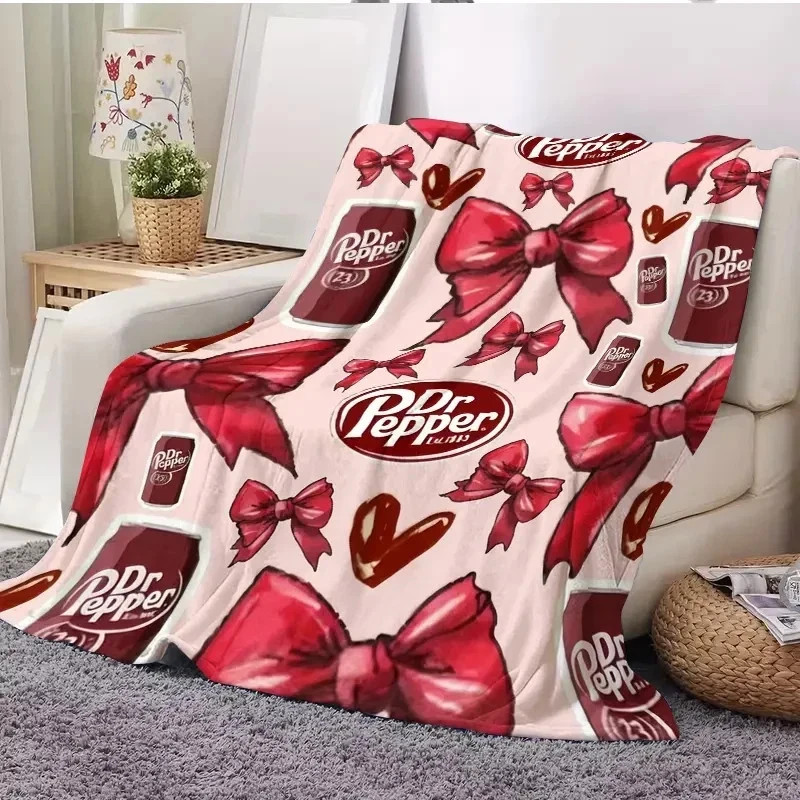 Soda Hearts Pattern Fan Gift Flannel Throw Blanket Soft Cozy