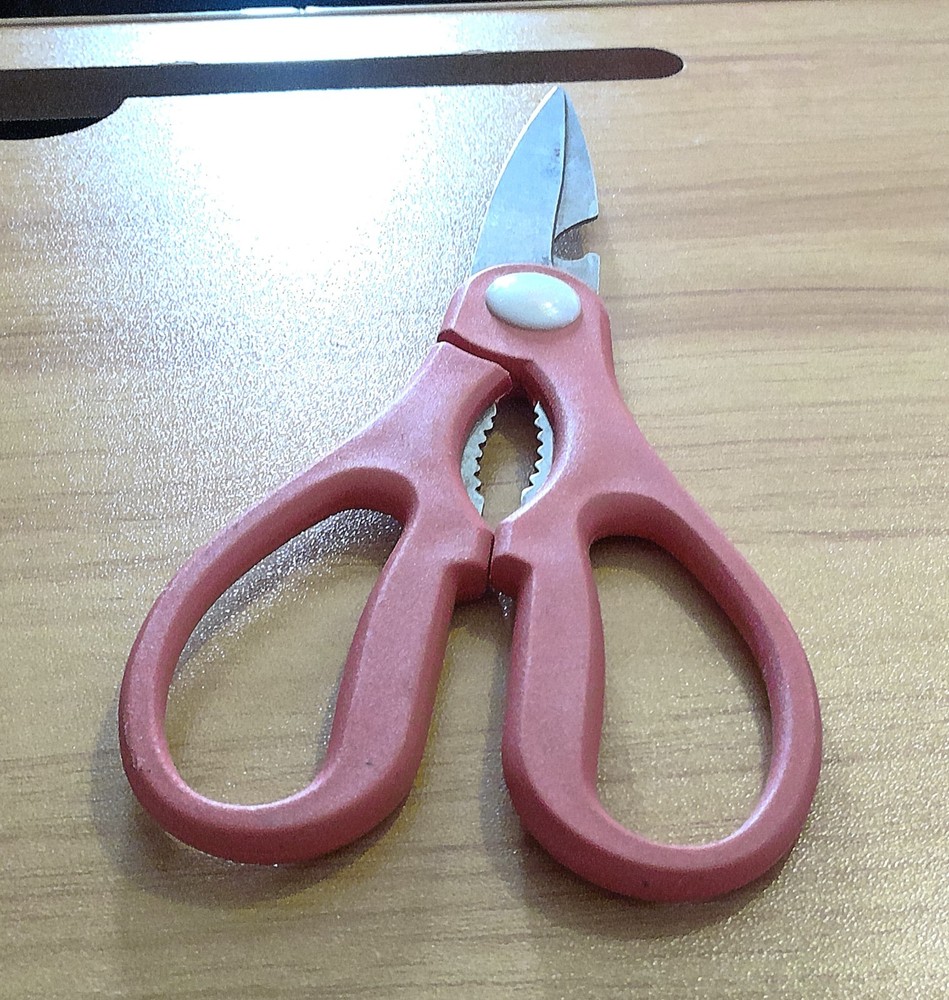 Red Household Scissors Stainless Steel