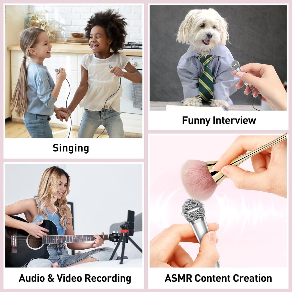 2PCS Mini Microphone for iPhone iPad Small ASMR Tiny Microphone for Video Rec...