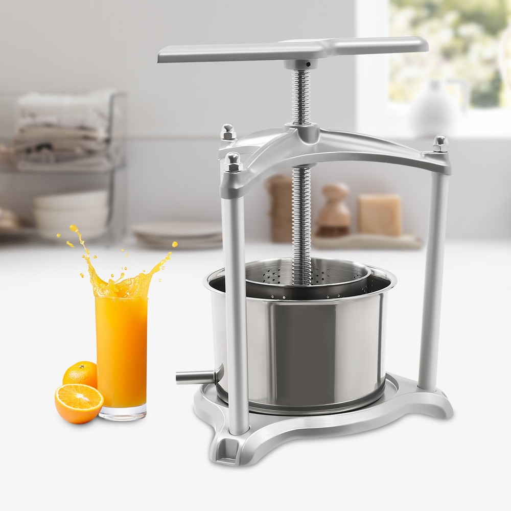 Fruit Wine Press, 0.8Gal Wine Press, 3L Fruit Cider Grinder w/Dual Stainless