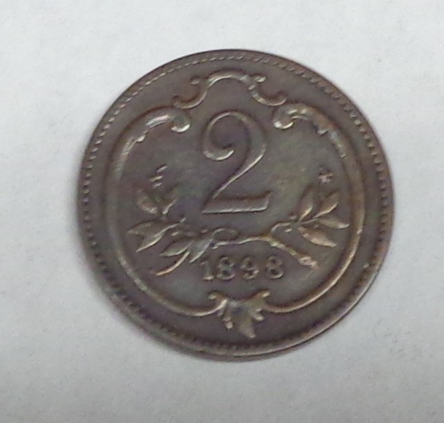 AUSTRIA 2 HELLER 1898 High Grade