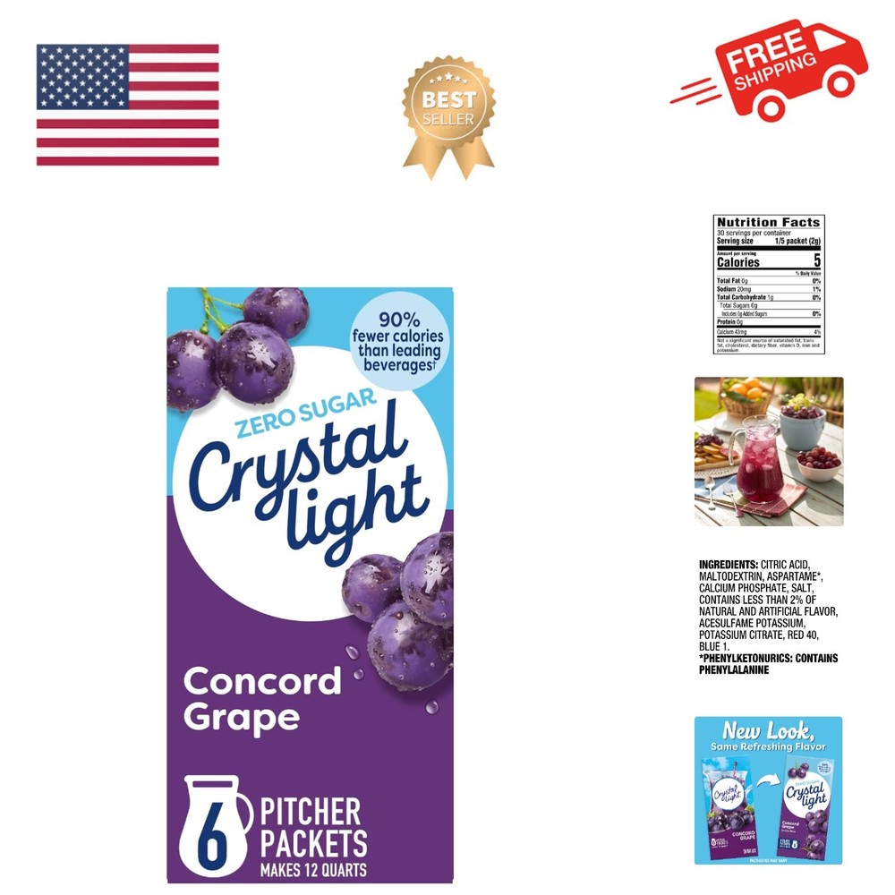 Drink Mix, 6 Pitcher Packets, for Flavorful Hydration and Shareable Refreshme...