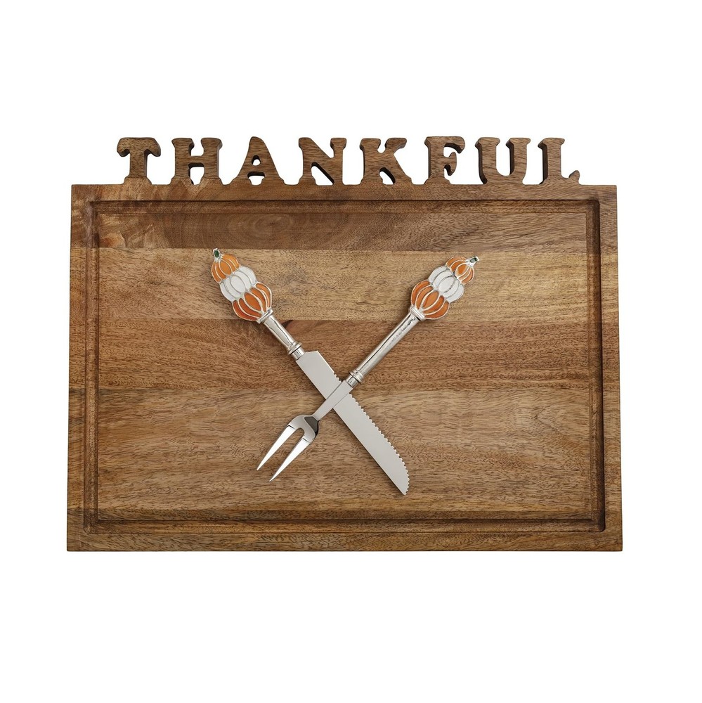 Mud Pie Thanksgiving Thankful Carving Board Set