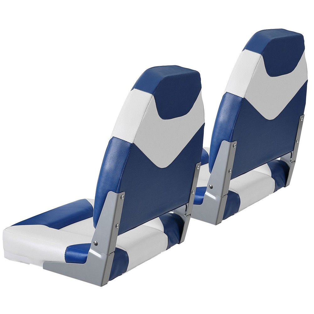 2-Pack High Back Boat Seats 21.85" Folding Captain Chairs Thickened Padding