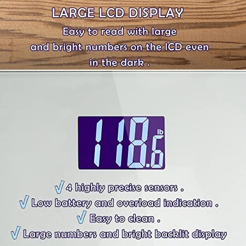 Silver Digital Bathroom Scale For Body Weight Smart Stepon Technology Backlit Lc
