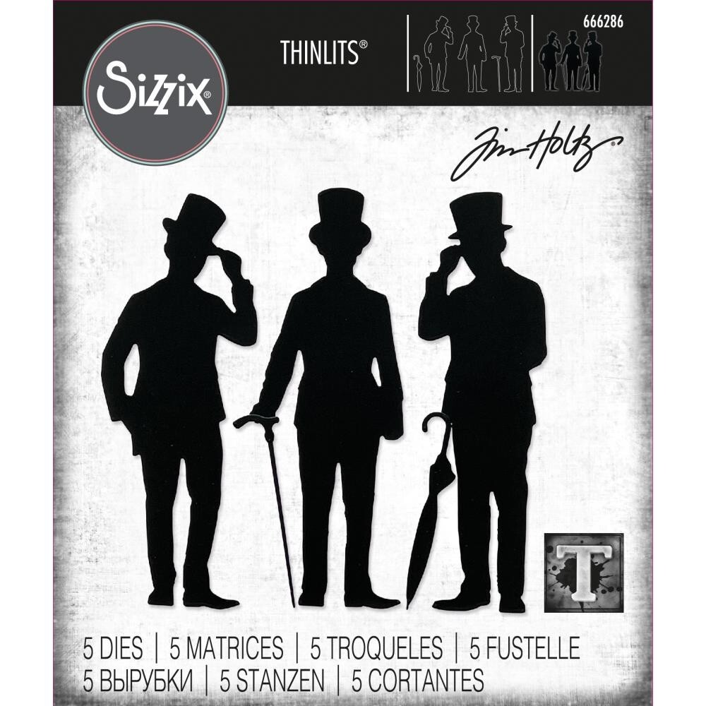 Tim Holtz "GENTLEMEN" Silhouette Sizzix Thinlits Cutting Dies 2023