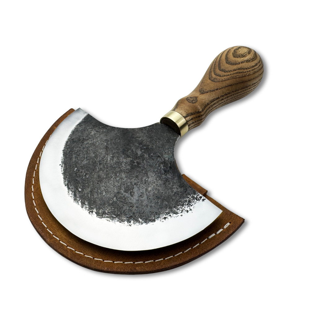 Leather Half Moon Knife. Razor Sharp Blade. Head Knife. Leatherworking Tool.