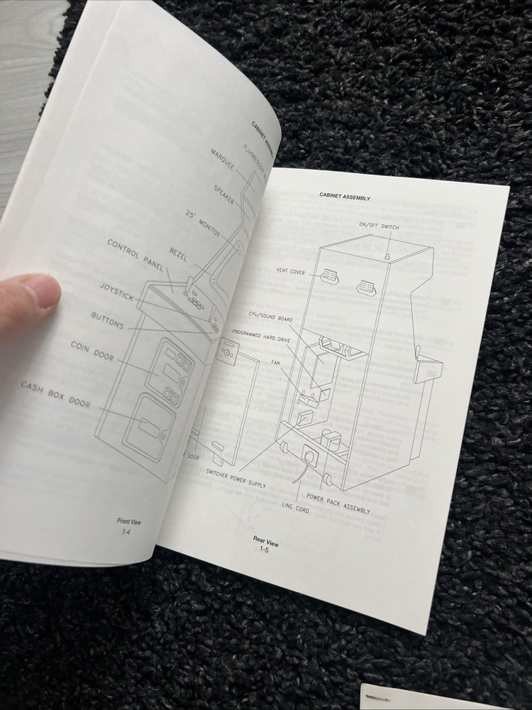 (ORIGINAL MANUAL ) KILLER INSTICT JAMMA PCB ARCADE