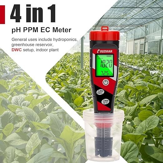 Digital Ph Meter TDS EC for Hydroponic Nutrient Solution and with LCD Display