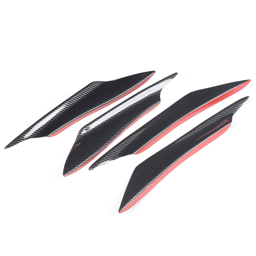 4Pcs Universal Bumper Spoiler Protective Carbon Fiber Style Front Lip Split QTYC