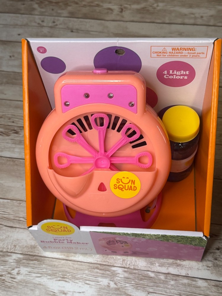 Sun Squad Light-Up Party Bubble Maker 4 fl Oz Bubble Machine