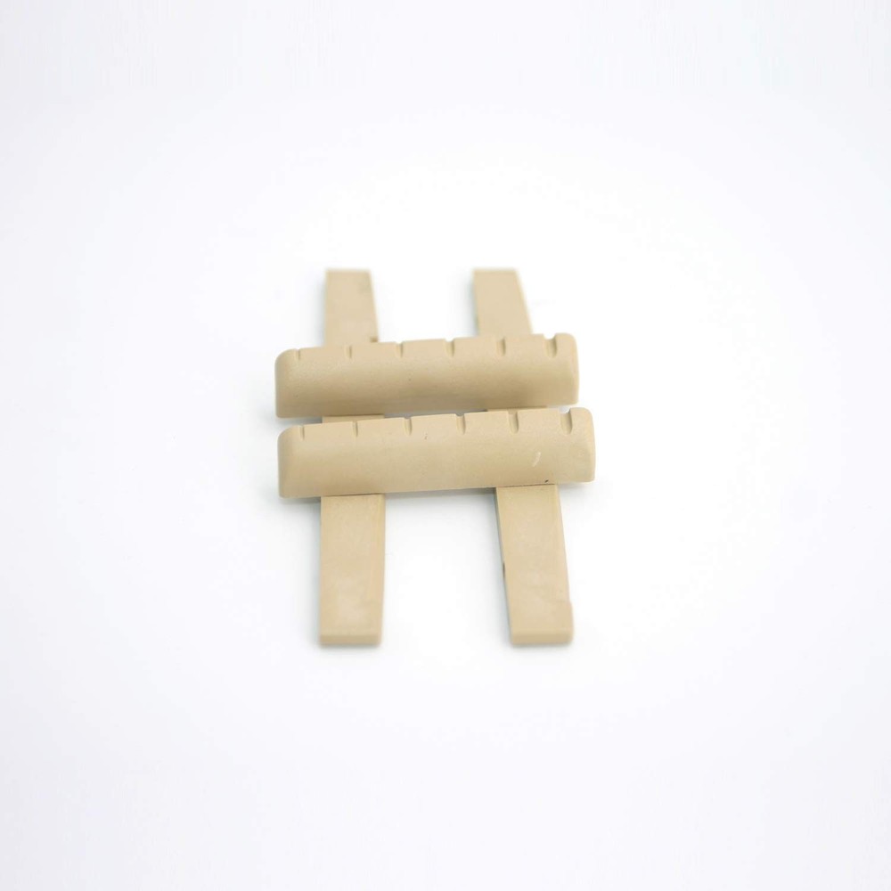 Acoustic Guitar Bridge Saddle and Nut Set 4pcs, 6 String Replacement