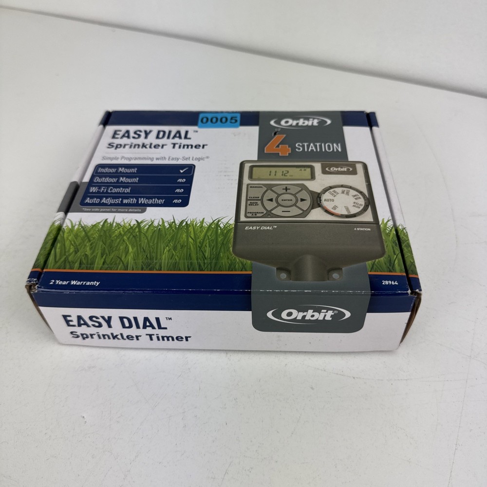 Orbit 28964 4 Station 2 Program Indoor Easy Dial Sprinkler Timer