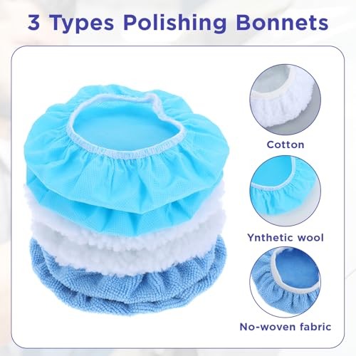 40 Pieces Buffer Pads Cover Car Polisher Bonnet Orbital Buffer Bonnets