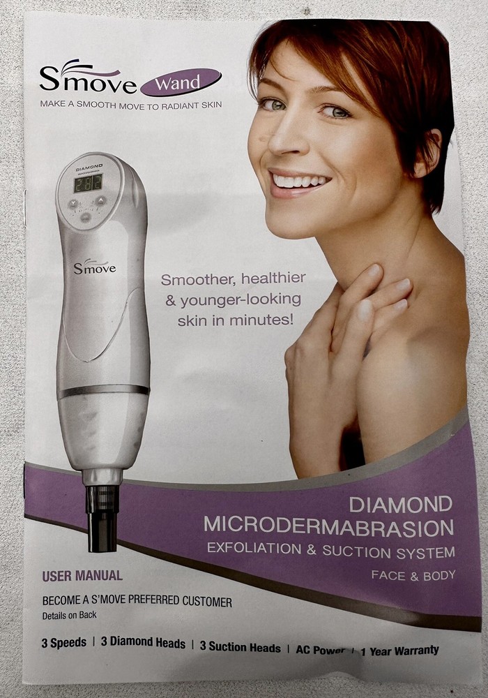 S'move Wand Diamond Microdermabrasion and Suction System : White