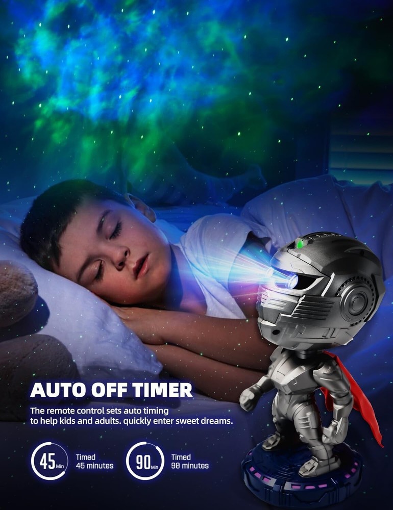 Mech Warrior Space Timer Starry Nebula LED Lamp Star Galaxy Projector New