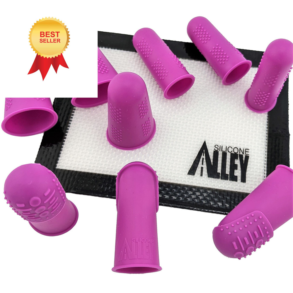 FLEX Thimbles | 9-Pack | 3X-Thick THIK-TIP Medium (3) + Medium, Purple