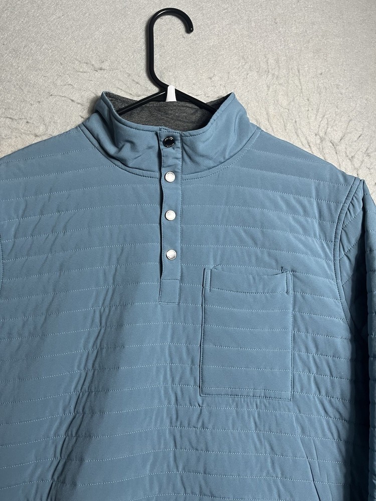 Onward Reserve Jacket Mens Medium Blue Snap Crosby Quilted Pullover Performance