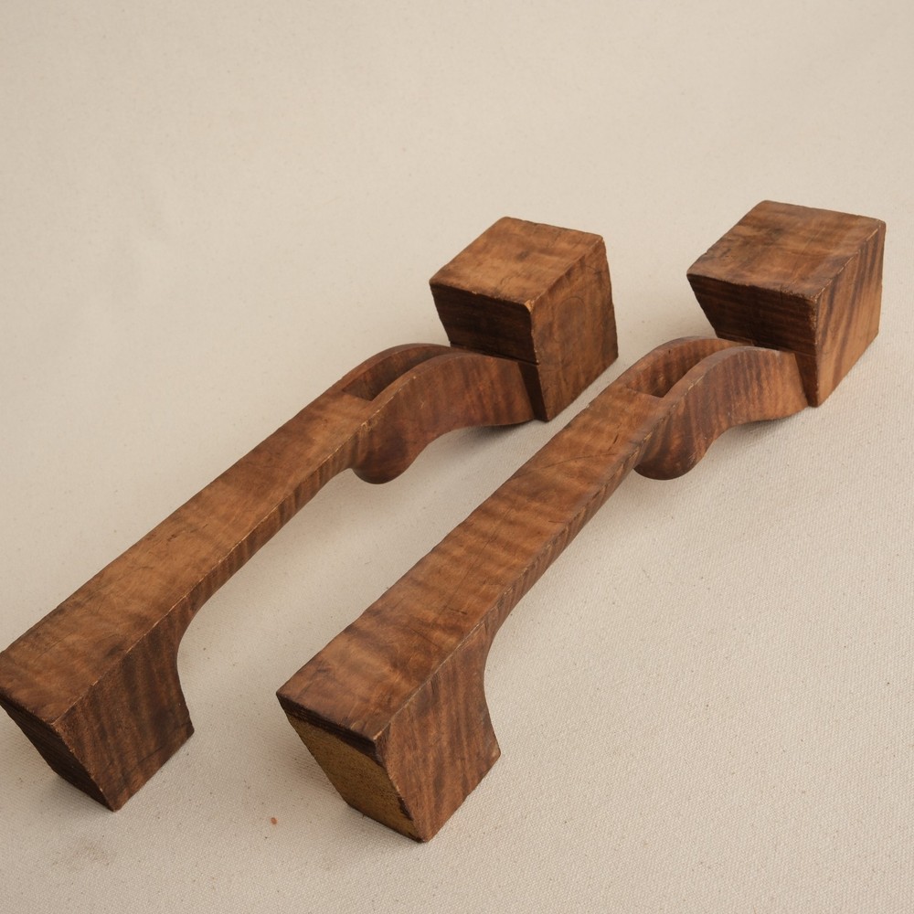 2 Old 4/4 Violin Scrolls Necks #VB273