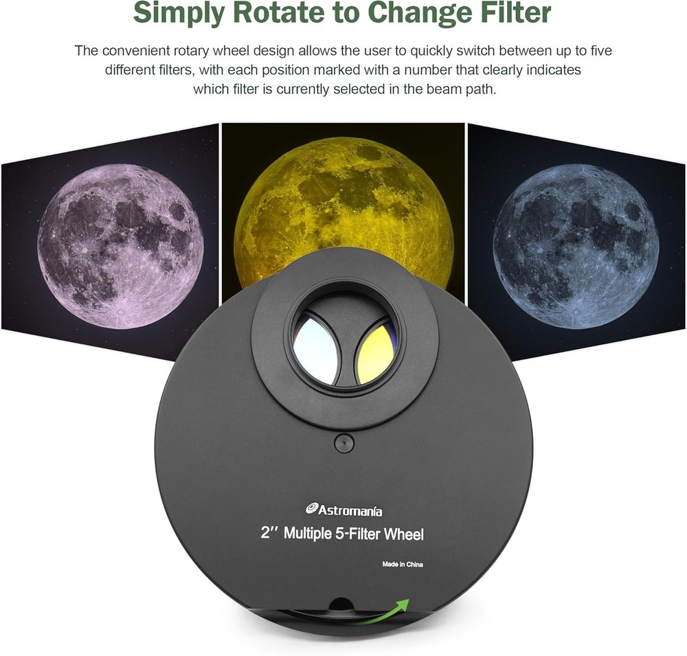 Astromania 2" Multiple 5-Position Filter Wheel for 2