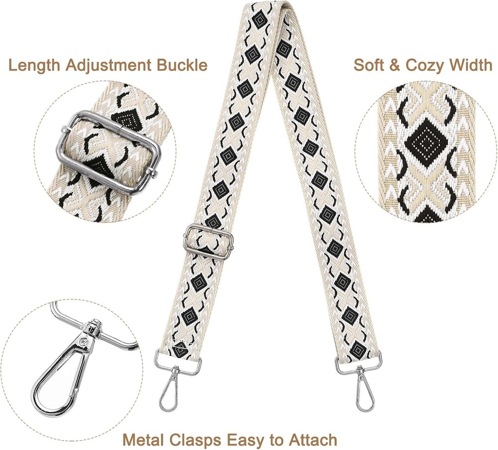 uxcell Purse Strap Replacement, 27.5-53inch Adjustable Polyester Classy...