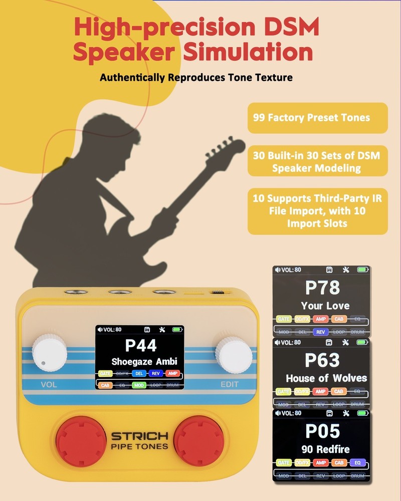STRICH Pipe Tones Pocket Multi-Effects USB Audio Interface Wireless Control