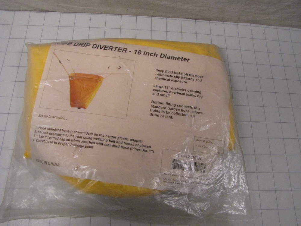 Pipe Drip Diverter 18" Diameter 42X297A NEW