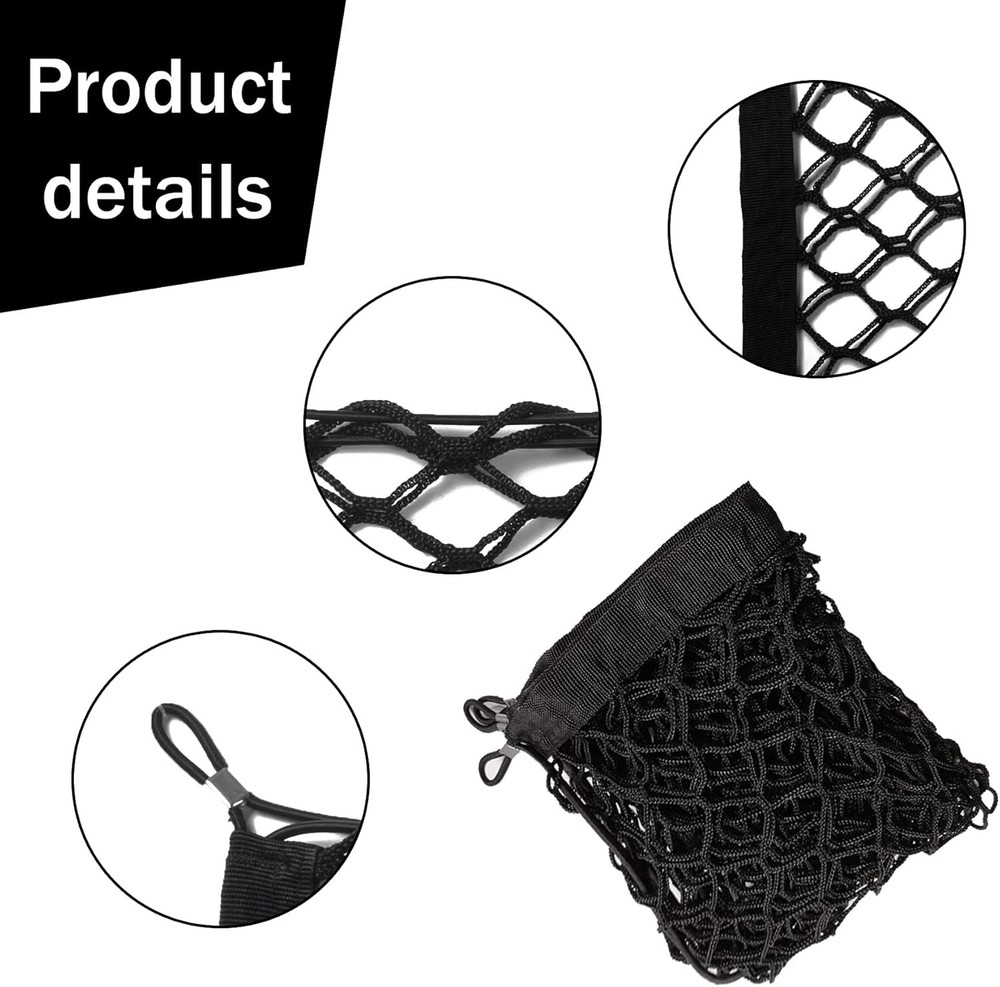 2 Packs Cargo Net Stretchable, Adjustable Elastic Trunk Storage Net with Hook