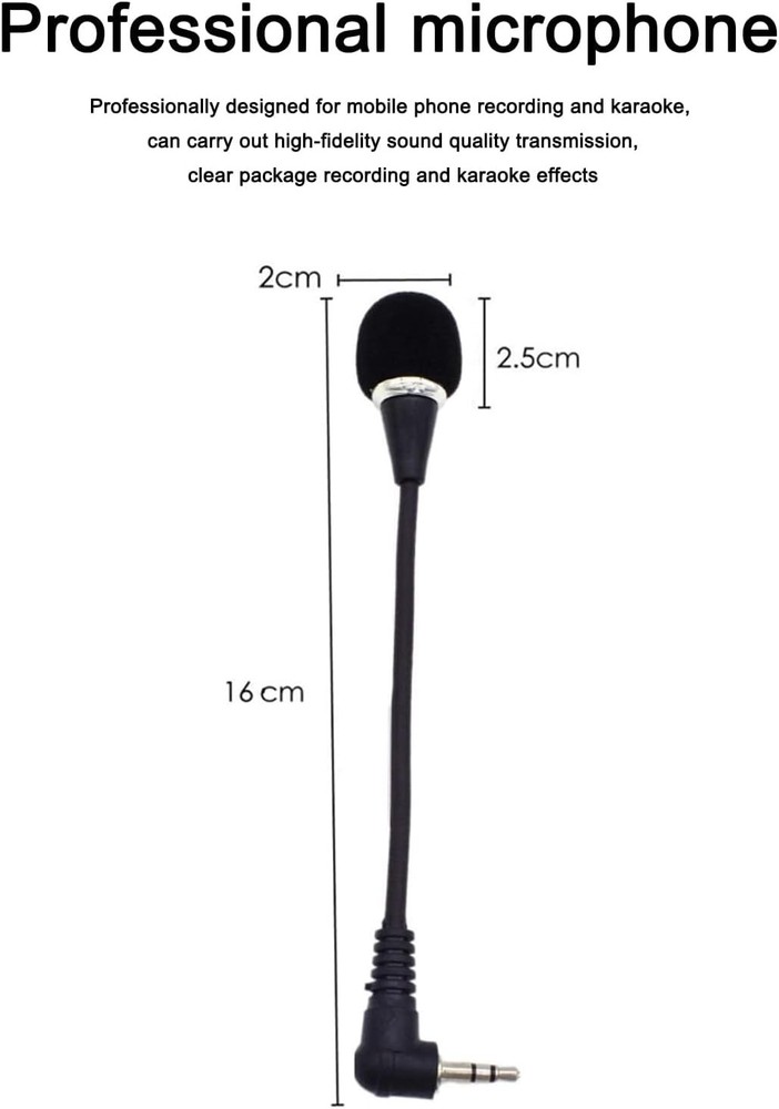 Mini Microphone Mini Notebook Mic 3.5 mm Socket Notebook Microphone, Compatible
