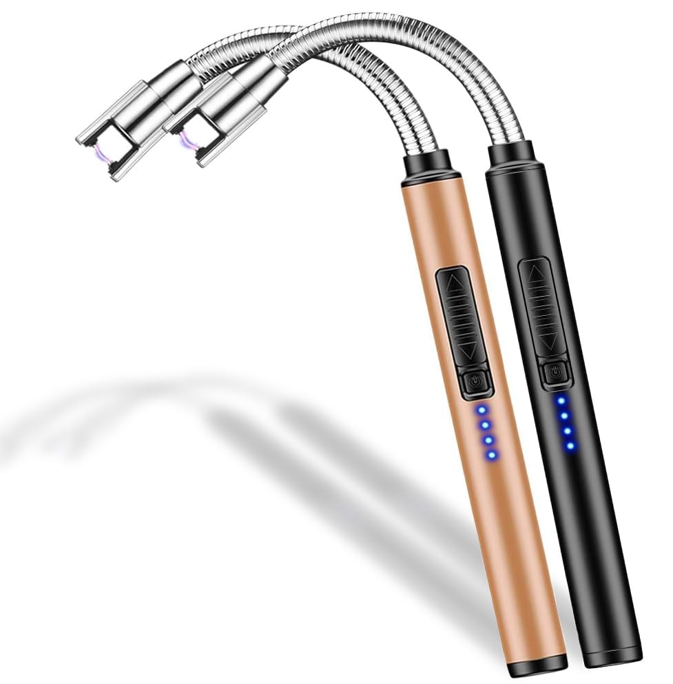 Candle Lighter 2 Pack USB Rechargeable Safety Arc Windproof Long Lighter for