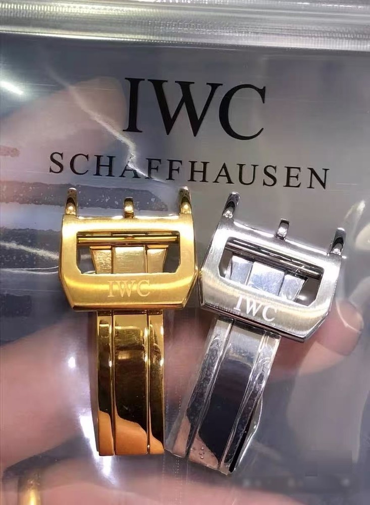 Genuine IWC Strap Silver/Gold Deployant Buckle 18mm