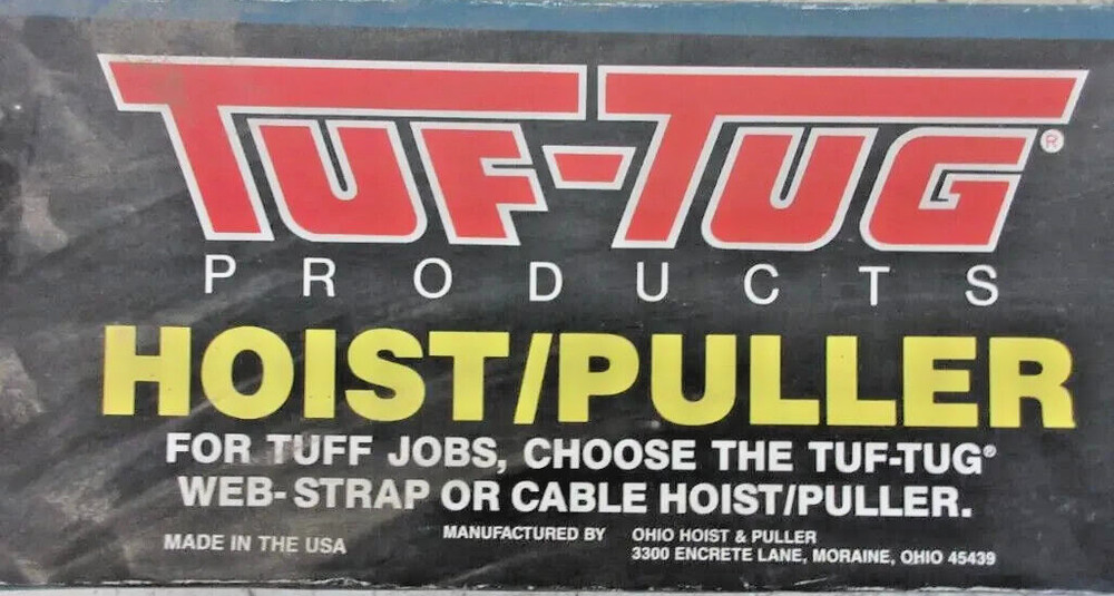 TUF-TUG TT2-4W Web Strap Puller 2 feet 2000 lb. Lift, 4000 lb. Pull 1" Web USA